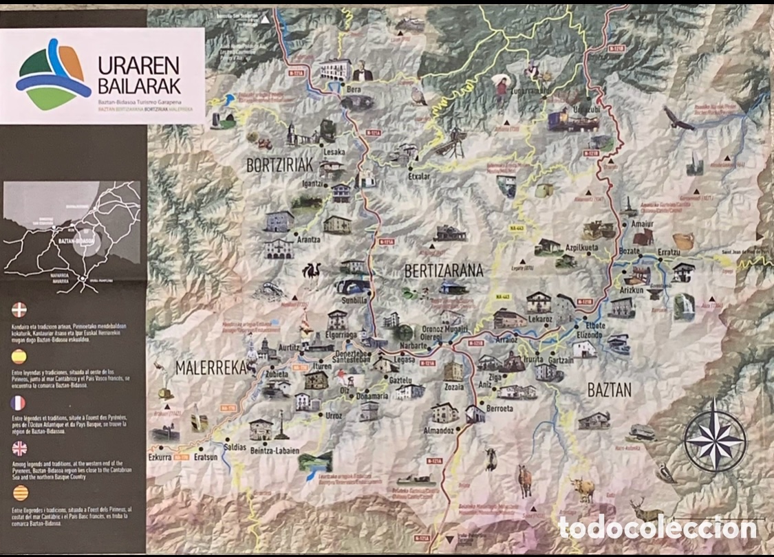 Mapas contempor&aacute;neos: Mapa. Valle del Baztan. Navarra. 2016. - Foto 1