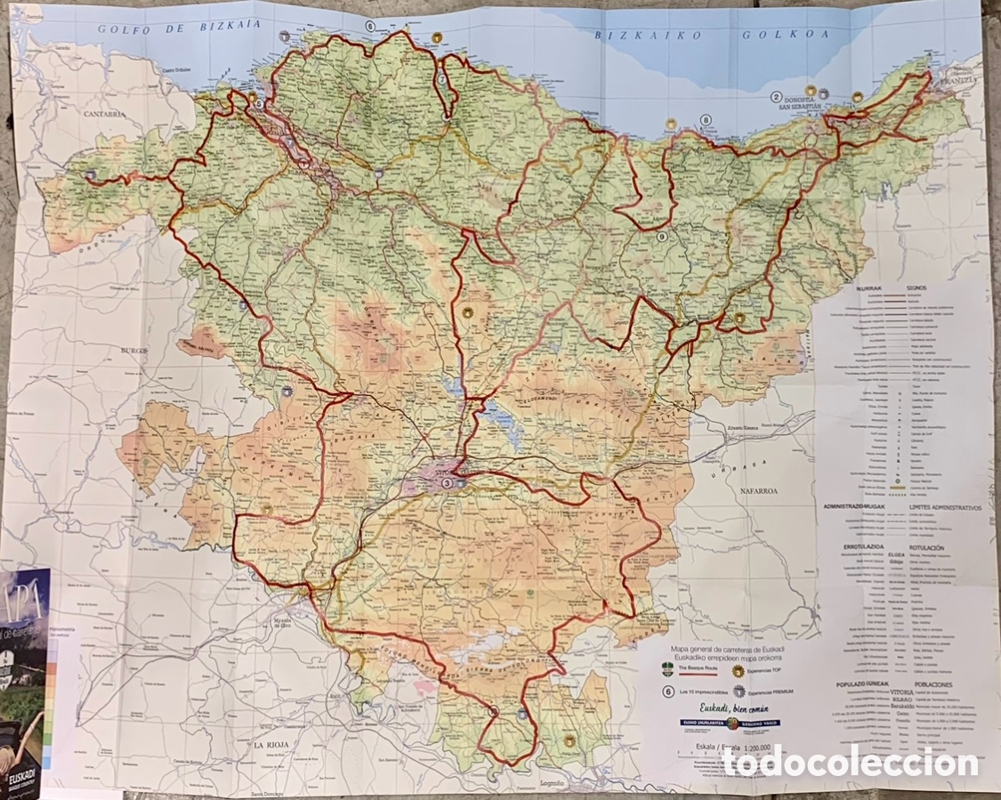 Mapas contempor&aacute;neos: Mapa. Mapa General de Carreteras. Euskadi. 2019. - Foto 2