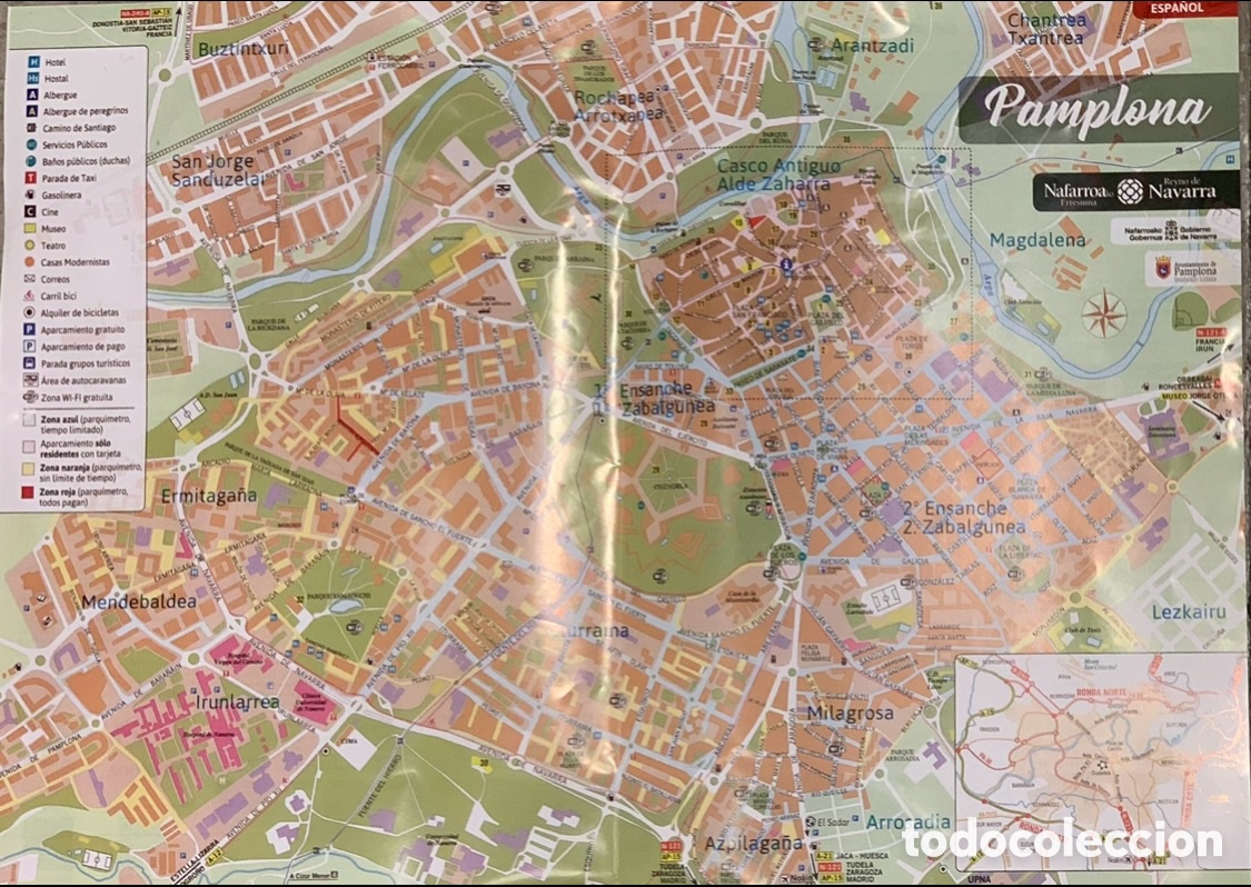 Mapas contempor&aacute;neos: Mapa. Pamplona. Reyno de Navarra. 2018. - Foto 1