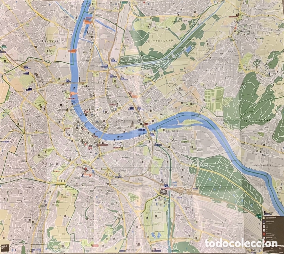 Mapas contempor&aacute;neos: Mapa. Basel. City Map. Suiza. 2017. - Foto 2