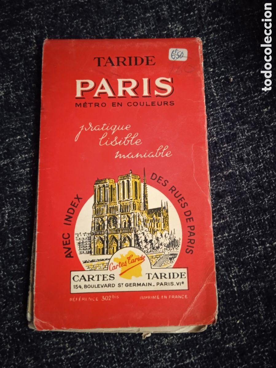 Mapas contempor&acirc;neos: TARIDE PARIS METRO EN COULEURS - PLANO METRO PARIS A&Ntilde;O 1969