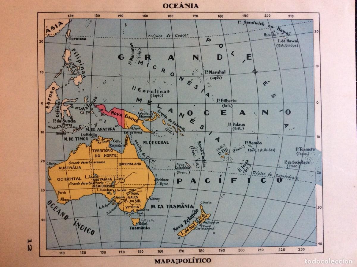 Mapas contempor&aacute;neos: Oce&acirc;nia . Mapa pol&iacute;tico. - Foto 1