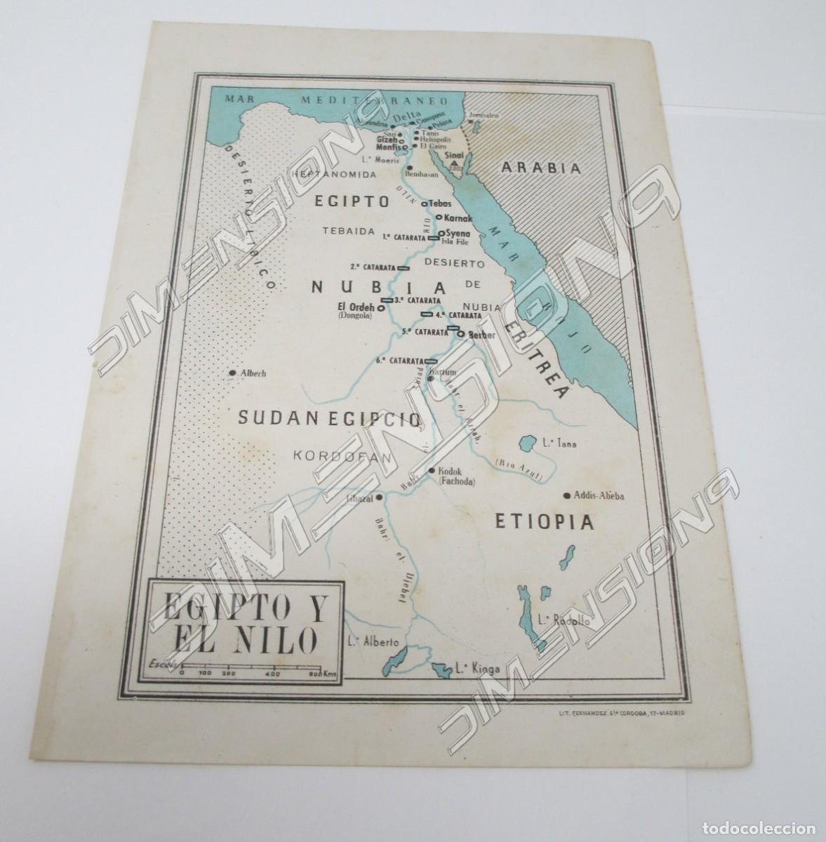 Mappe contemporanee: Peque&ntilde;o Mapa de 20,5 x 15 cm de Egipto y el Nilo