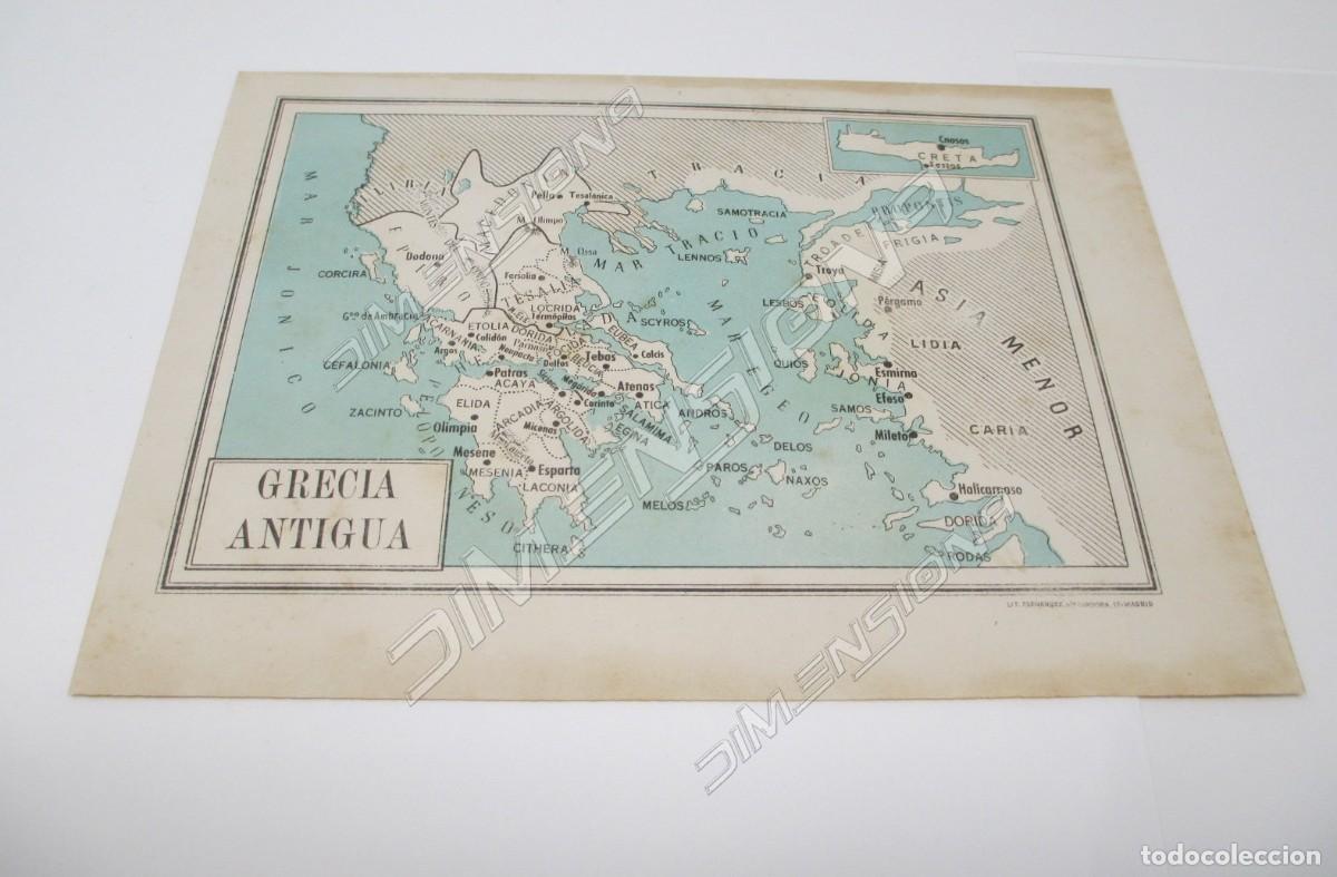 Mappe contemporanee: Peque&ntilde;o Mapa de Grecia Antigua 20,5 x 15 cm