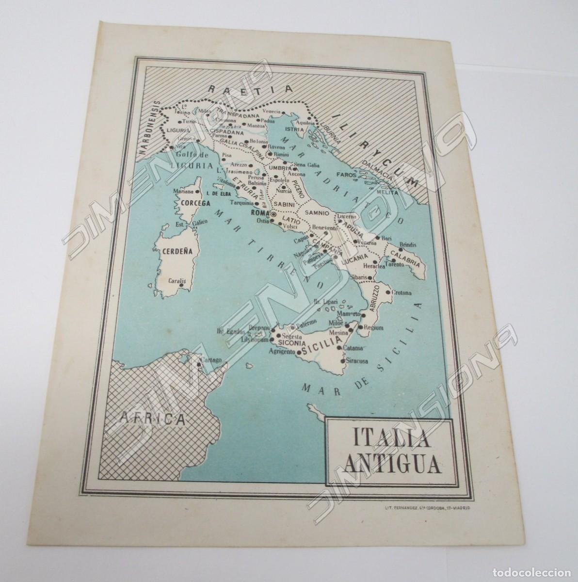 Mappe contemporanee: Peque&ntilde;o Mapa de Italia Antigua 20,5 x 15 cm