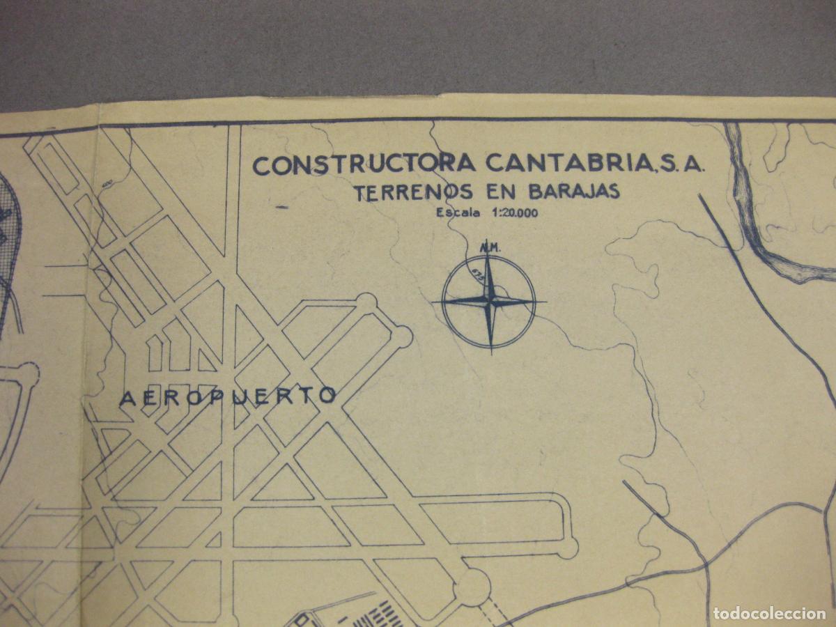 Mapas contempor&aacute;neos: MAPA DE LA CONSTRUCTORA CANTABRIA. TERRENOS EN BARAJAS. OCTUBRE DE 1962 - Foto 2