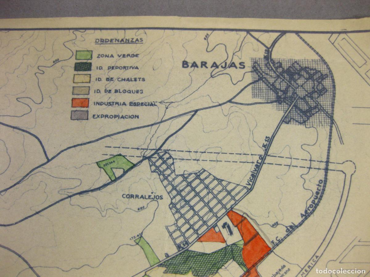 Mapas contempor&aacute;neos: MAPA DE LA CONSTRUCTORA CANTABRIA. TERRENOS EN BARAJAS. OCTUBRE DE 1962 - Foto 3