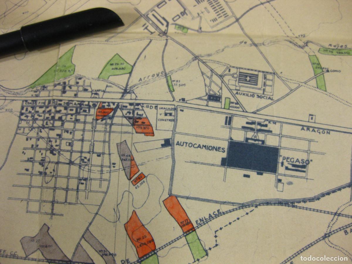 Mapas contempor&aacute;neos: MAPA DE LA CONSTRUCTORA CANTABRIA. TERRENOS EN BARAJAS. OCTUBRE DE 1962 - Foto 4