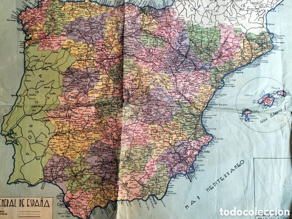 Mapas contempor&aacute;neos: Antiguo mapa de Espa&ntilde;a de Olivella Studios - Foto 1