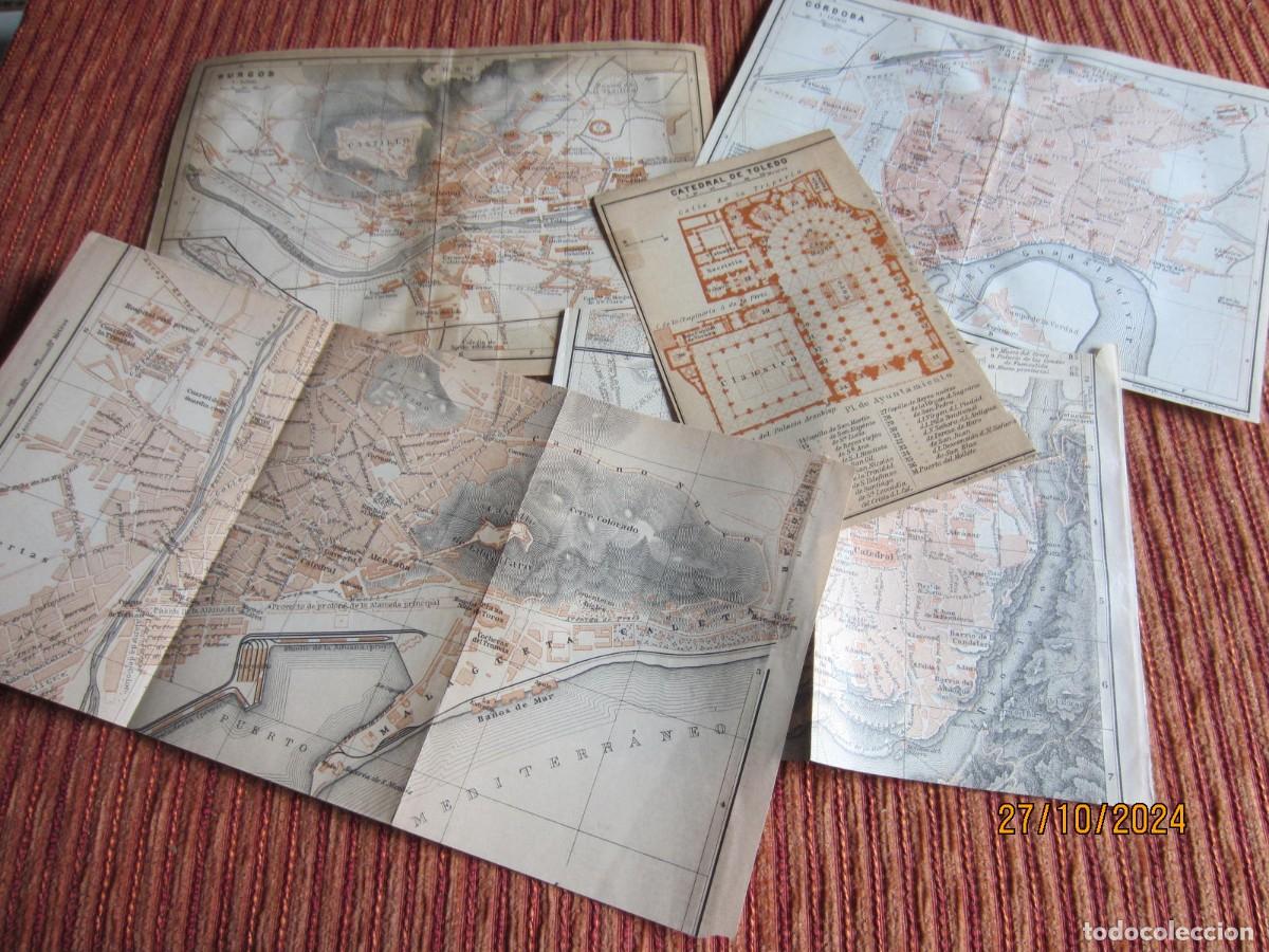 Mapas contempor&aacute;neos: 1901- 5 MAPAS PLANOS ORIGINALES BAEDEKER.TOLEDO.M&Aacute;LAGA.BURGOS.C&Oacute;RDOBA