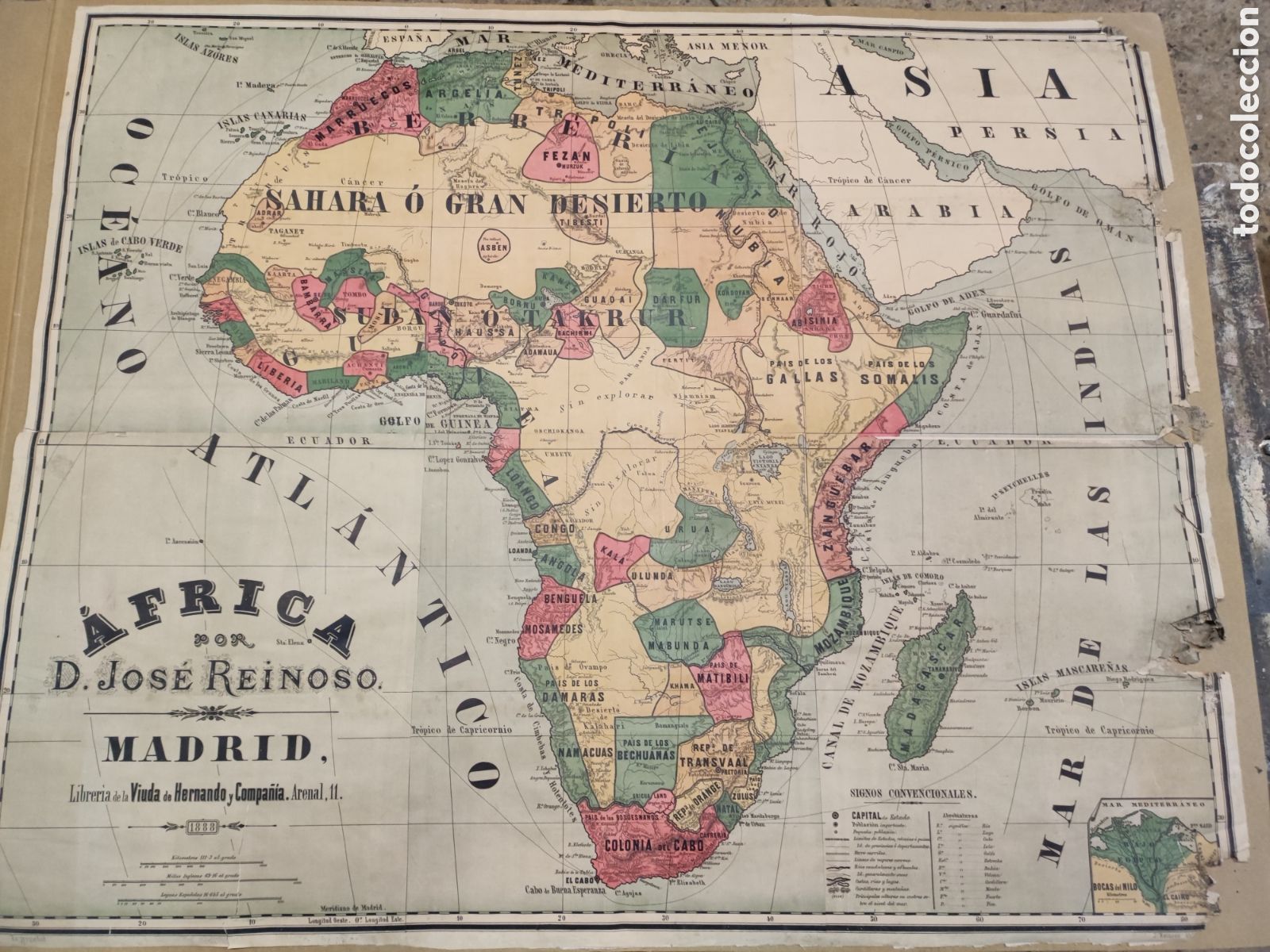 Mapas contempor&aacute;neos: Mapa de &Aacute;frica de 1888 - Foto 1