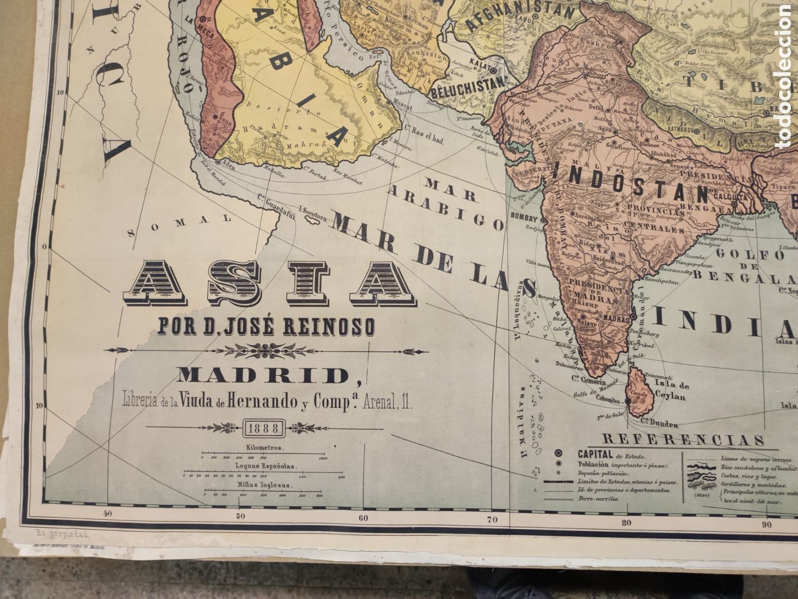 Mapas contempor&aacute;neos: Mapa de Asia de 1888 - Foto 2