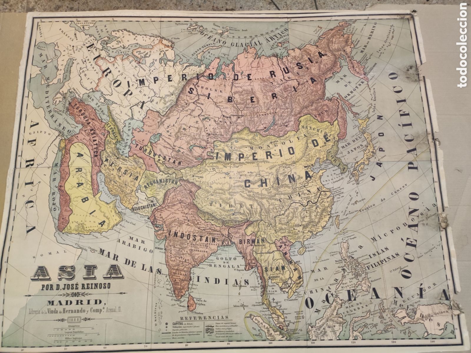 Mapas contempor&aacute;neos: Mapa de Asia de 1888 - Foto 1