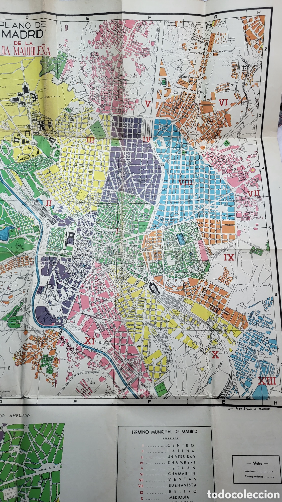 Mapas contempor&aacute;neos: Mapa antigua plano de Madrid - Foto 3