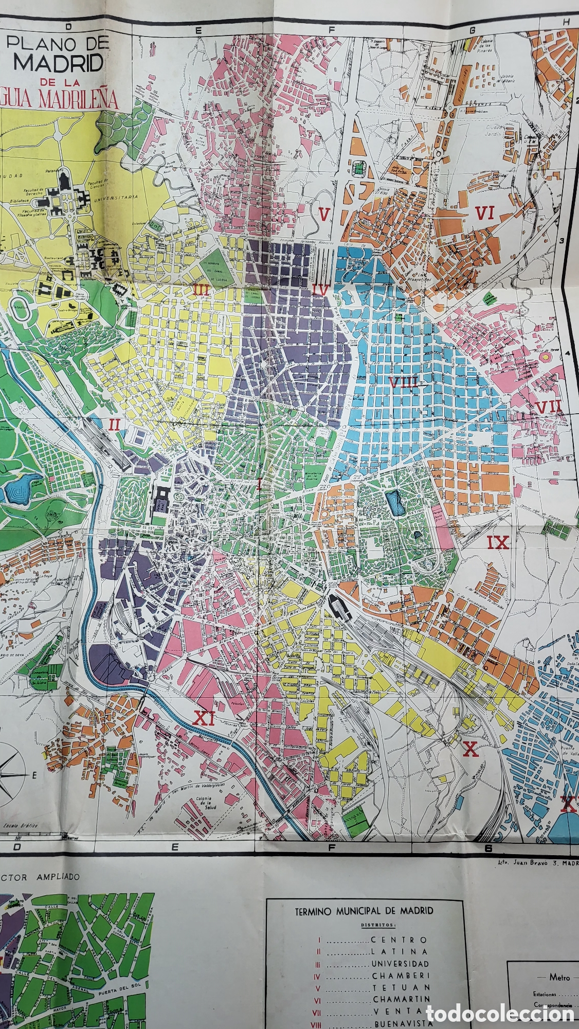 Mapas contempor&aacute;neos: Mapa antigua plano de Madrid - Foto 1