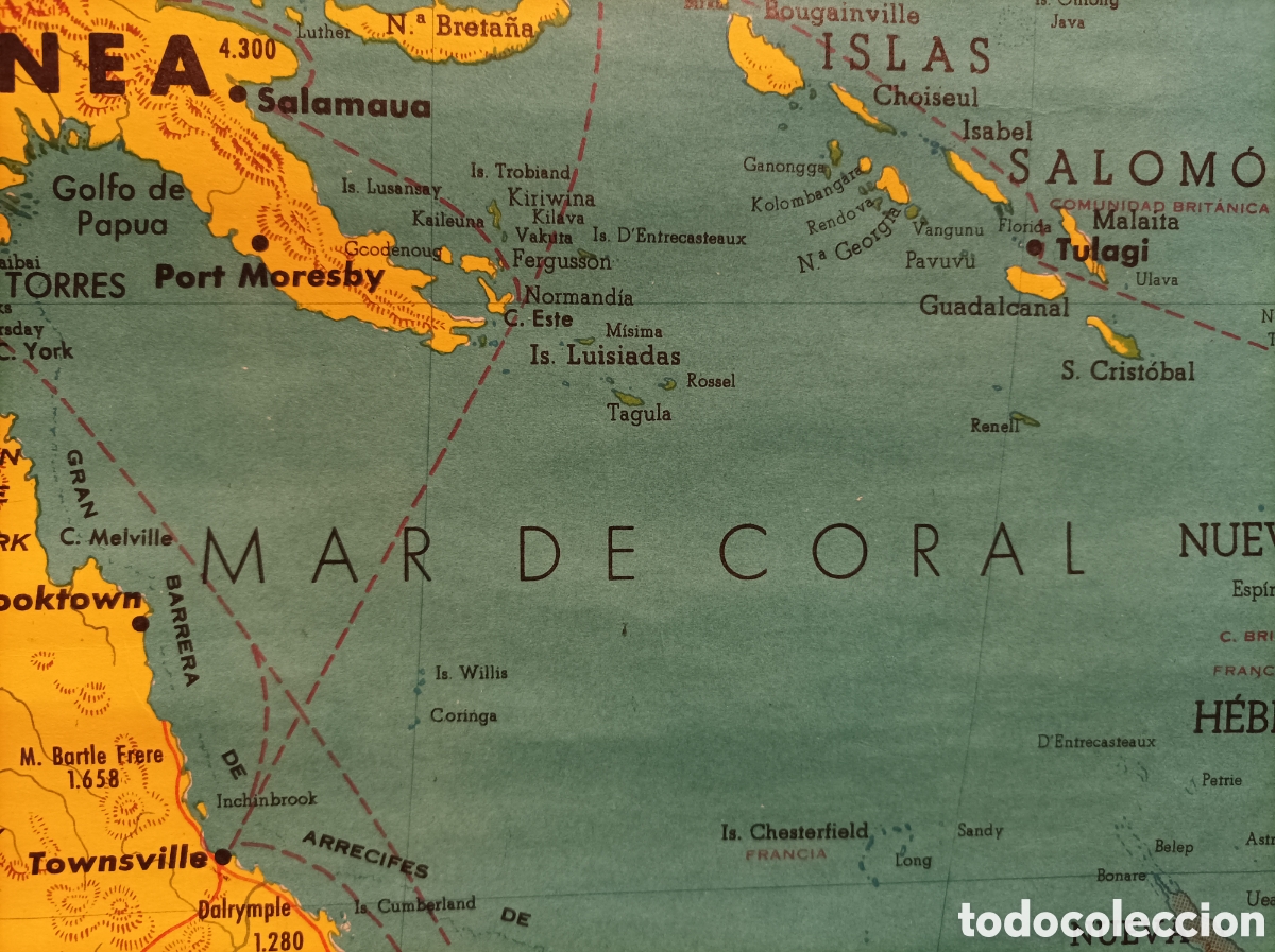 Mapas contempor&aacute;neos: Mapa de Australia en papel entelado - Foto 3