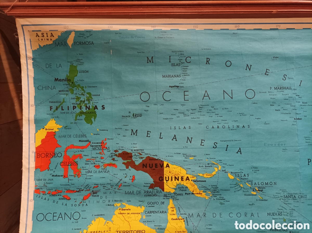 Mapas contempor&aacute;neos: Mapa de Australia en papel entelado - Foto 4