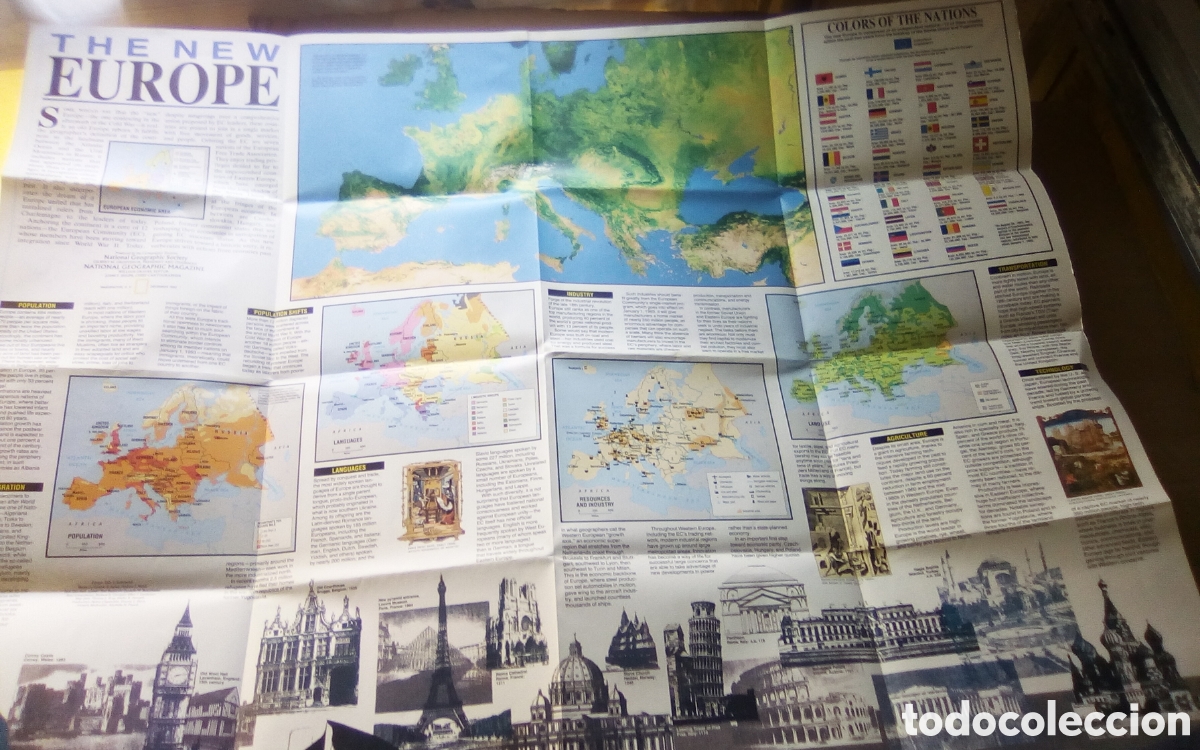 Zeitgen&ouml;ssische Karten: Mapa cartographic Europe. National Geographic Society. 1992.