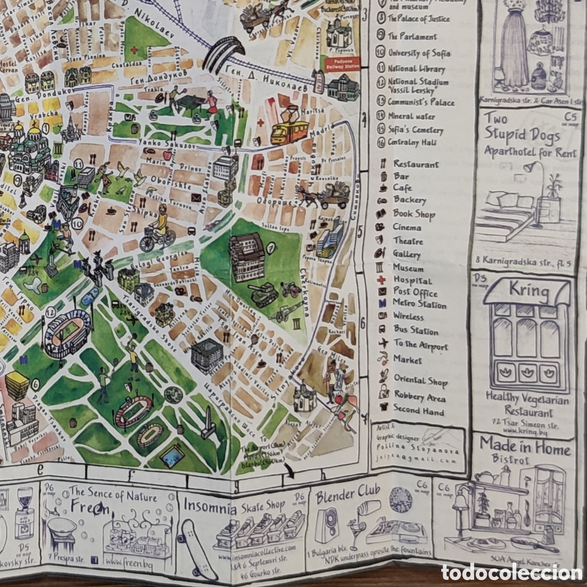 Mapas contempor&aacute;neos: Plano mapa miniatura c&oacute;mic Sof&iacute;a Cartoon Map - Foto 3