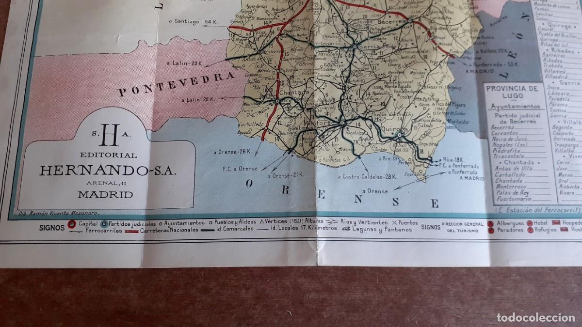 Mapas contempor&aacute;neos: Mapa tur&iacute;stico provinciales LUGO - Ed. Hernando - Foto 4