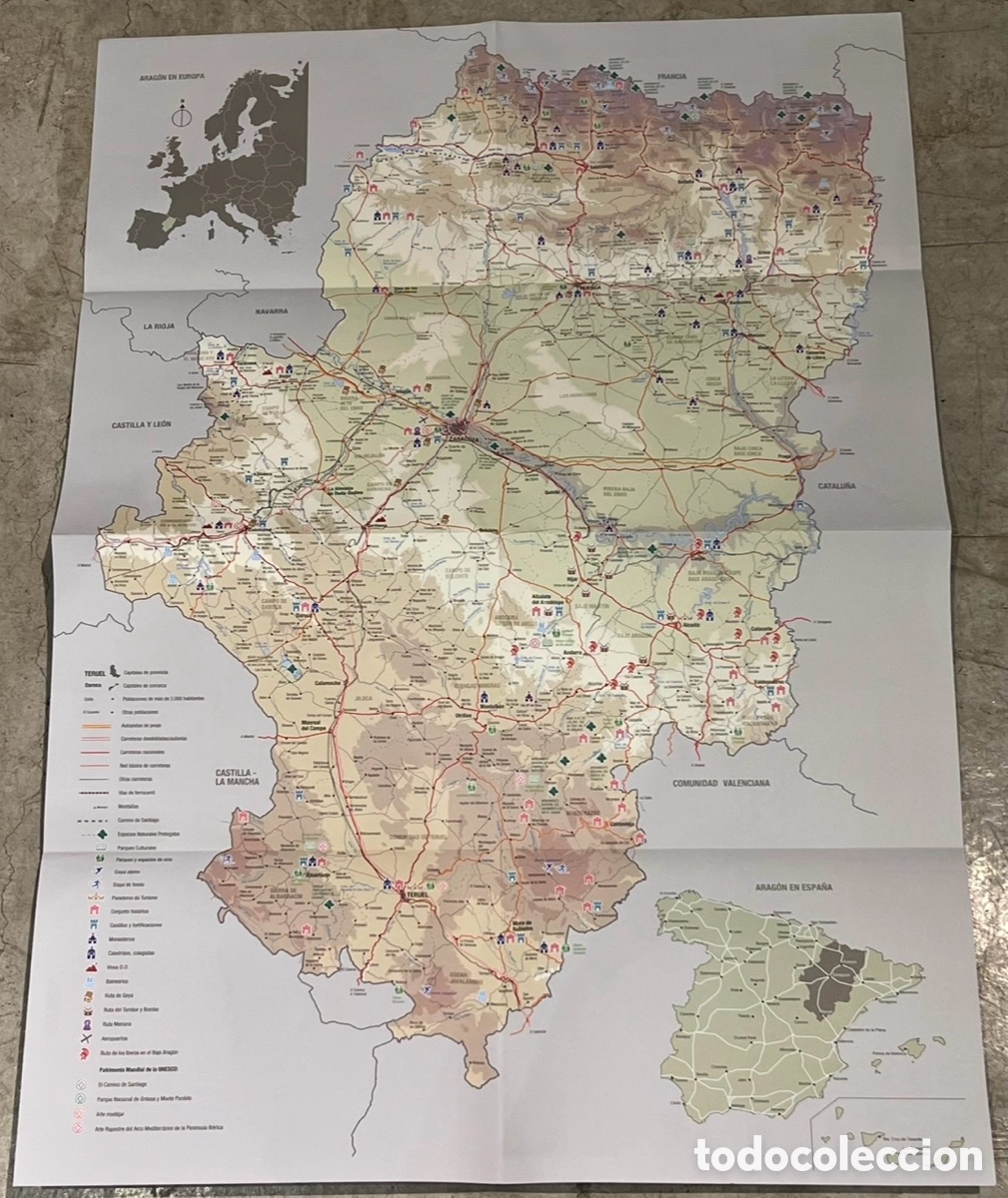 Mapas contempor&aacute;neos: Mapa. Mapa de Arag&oacute;n. Gobierno de Arag&oacute;n. - Foto 2