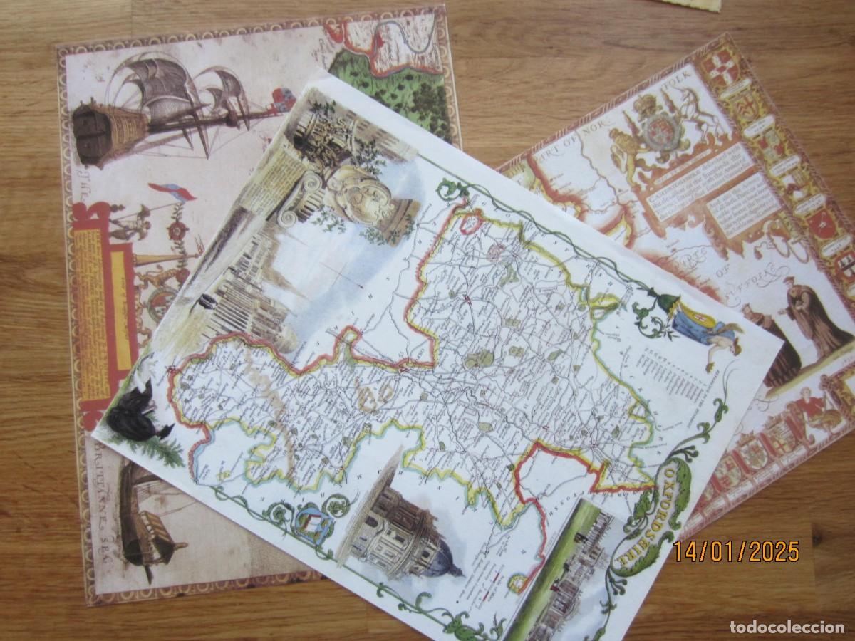 Mapas contempor&acirc;neos: 3 MAPAS ANTIGUOS.REPRODUCCIONES MODERNAS.OXFORDSHIRE 1836.ISLA WIGHT 1591.CAMBRIDGESHIRE 1611.