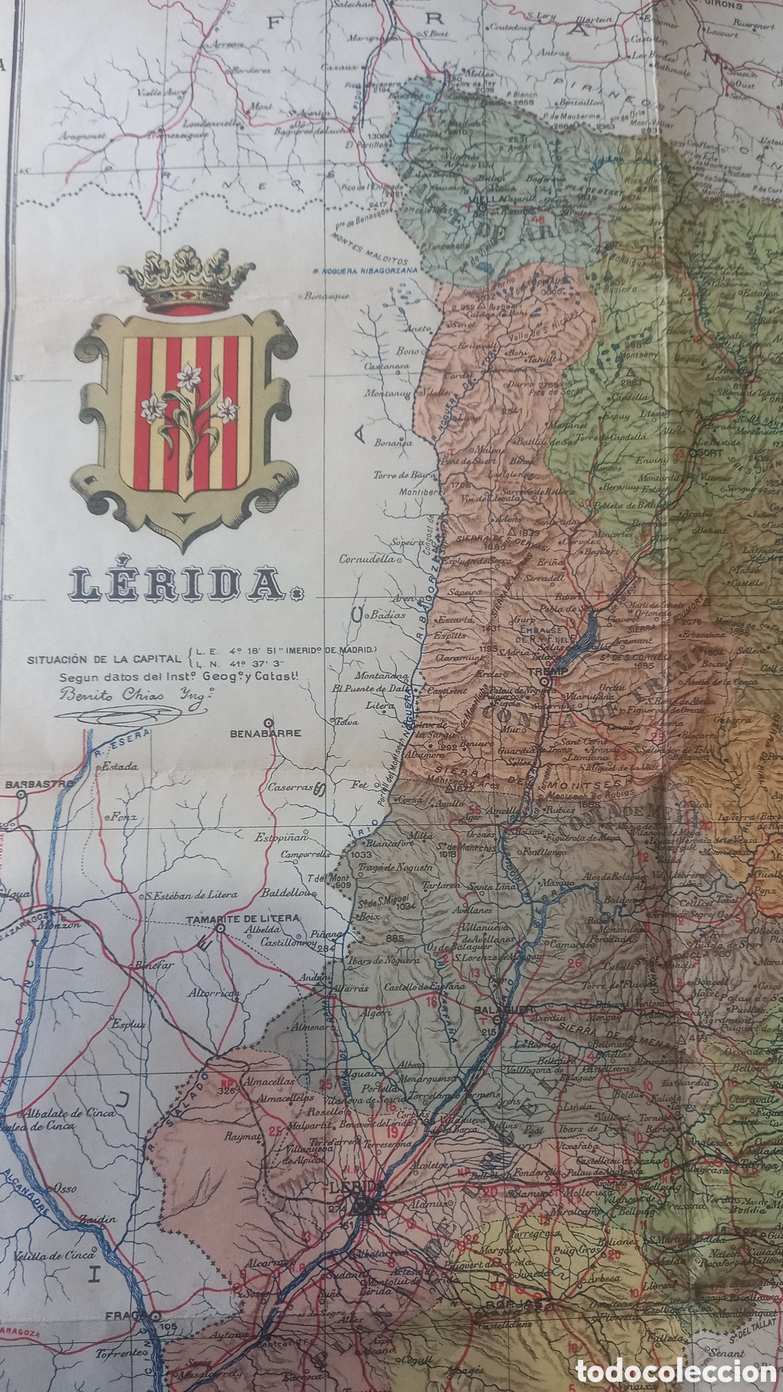 Mapas contempor&aacute;neos: Mapa de L&eacute;rida 47 x 36 ctms - Foto 1