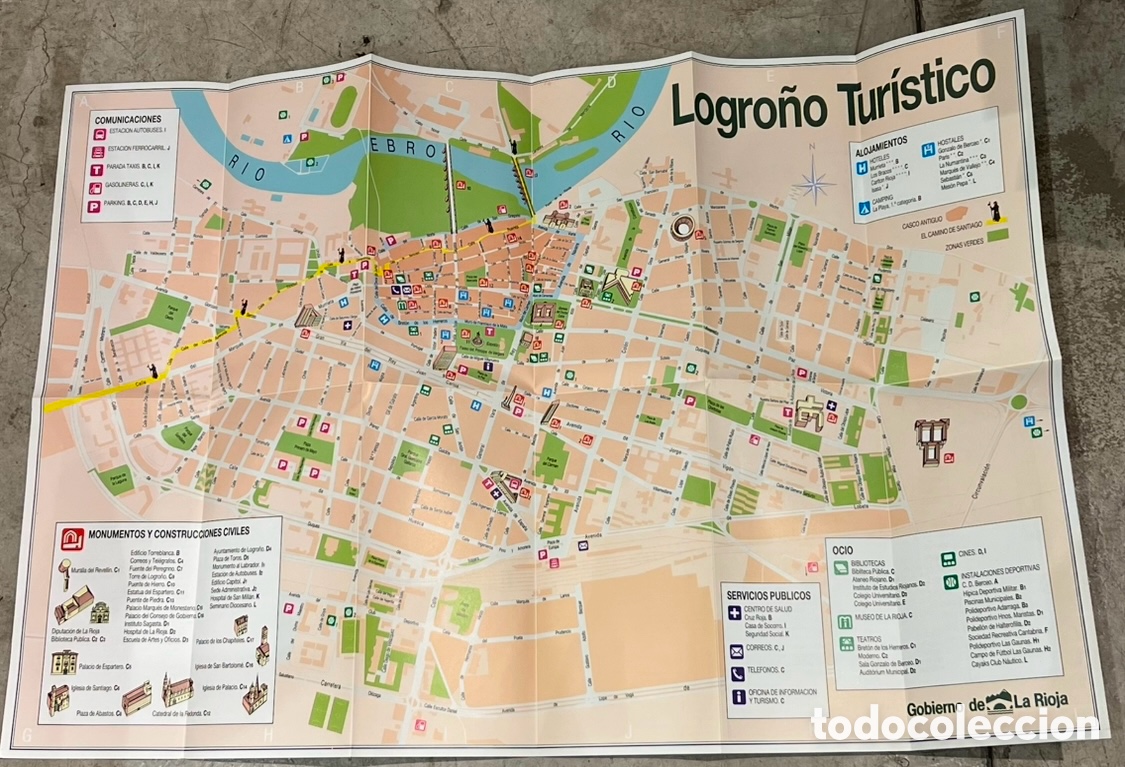 Mapas contempor&aacute;neos: Mapa. Plano Tur&iacute;stico de Logro&ntilde;o. 1989. - Foto 2