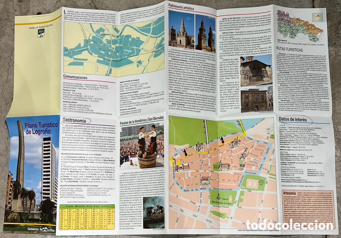 Mapas contempor&aacute;neos: Mapa. Plano Tur&iacute;stico de Logro&ntilde;o. 1989. - Foto 3