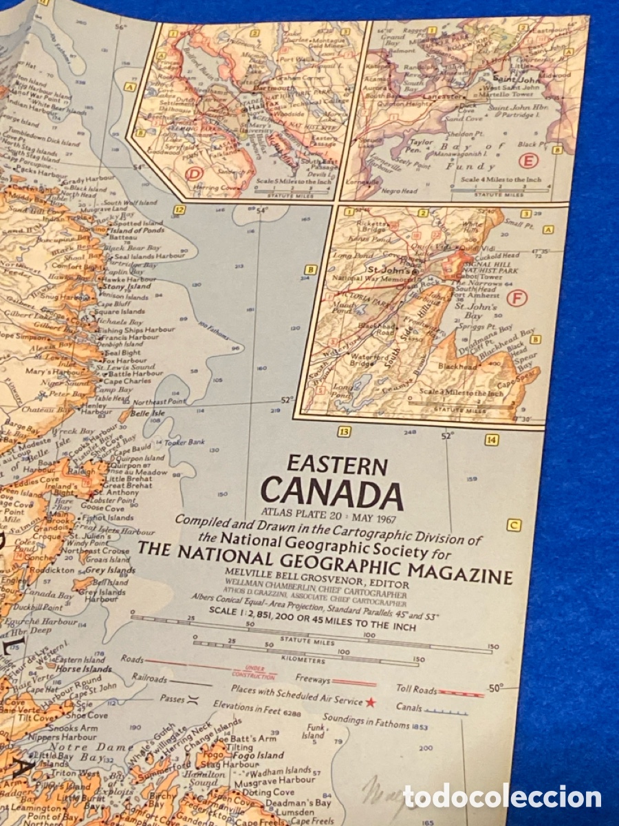 Mapas contempor&aacute;neos: Mapa National Geographic EASTERN CANADA 1967 - Foto 1
