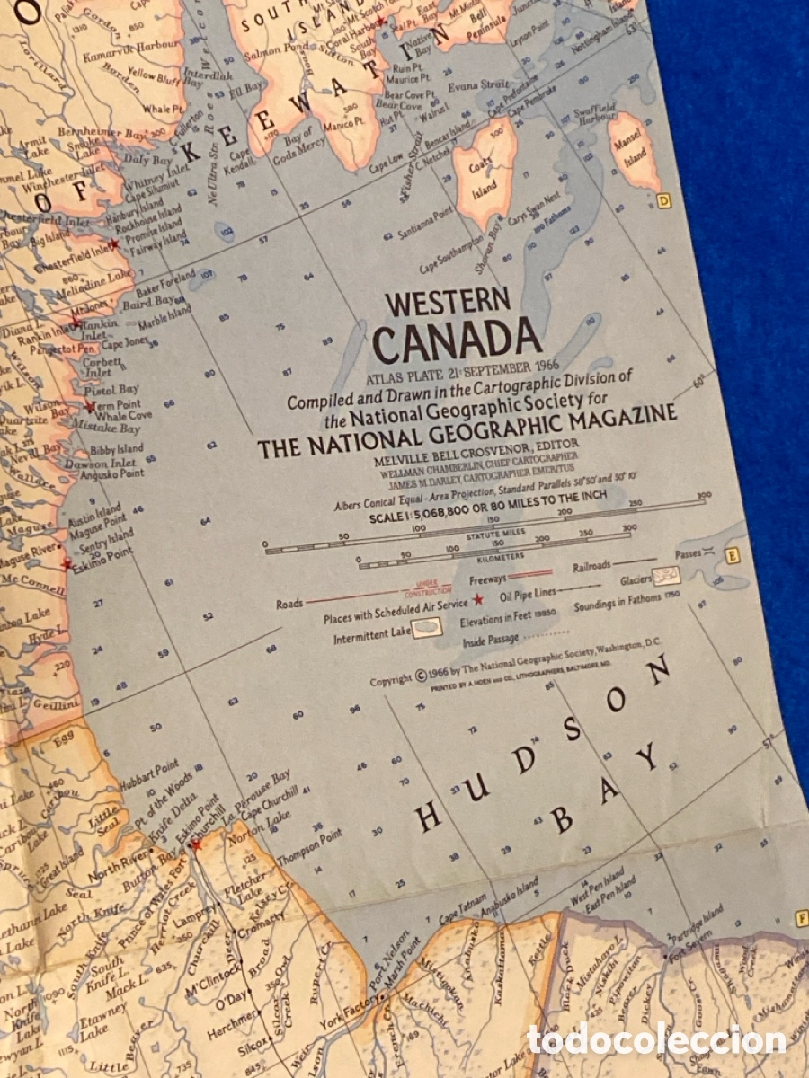 Mapas contempor&aacute;neos: Mapa National Geographic WESTERN CANADA 1966 - Foto 1