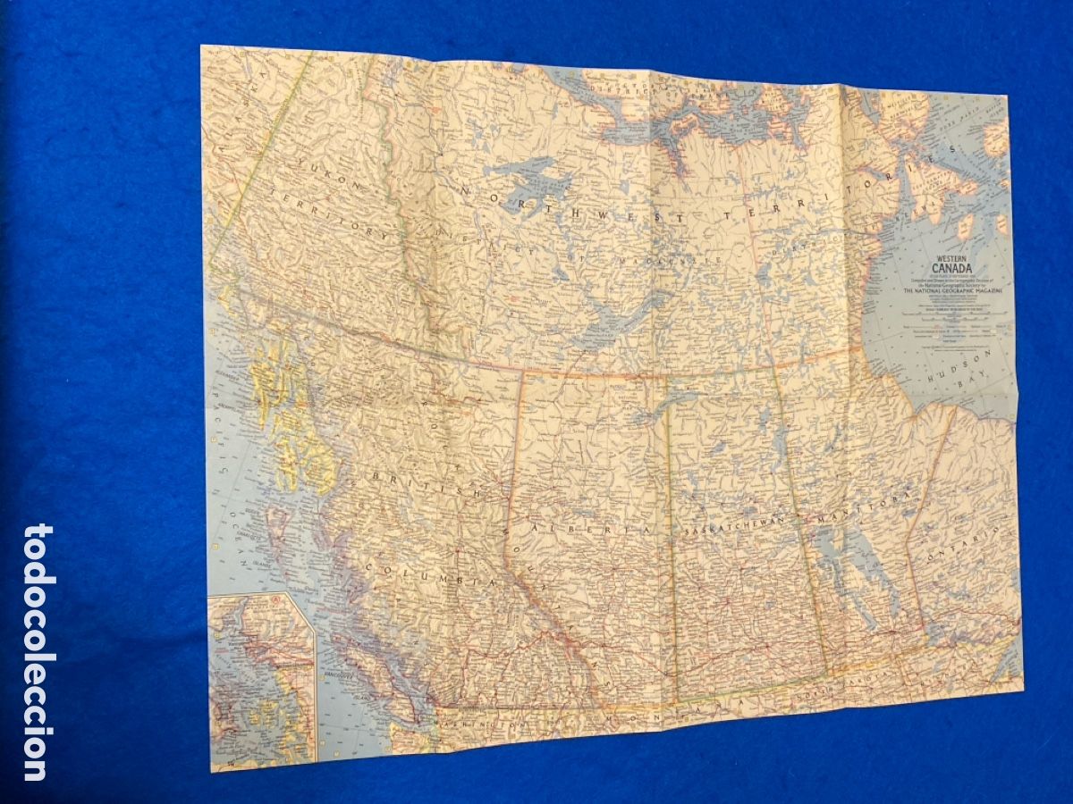 Mapas contempor&aacute;neos: Mapa National Geographic WESTERN CANADA 1966 - Foto 2