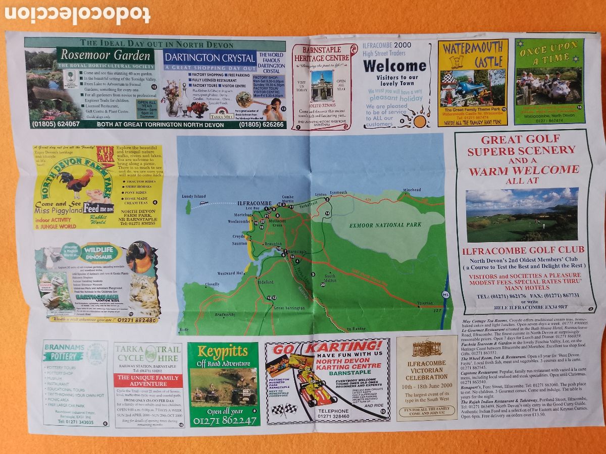 Mapas contempor&aacute;neos: ILFRACOMBE , NORTH DEVON , ENGLAND , MAP . 2000 - Foto 3