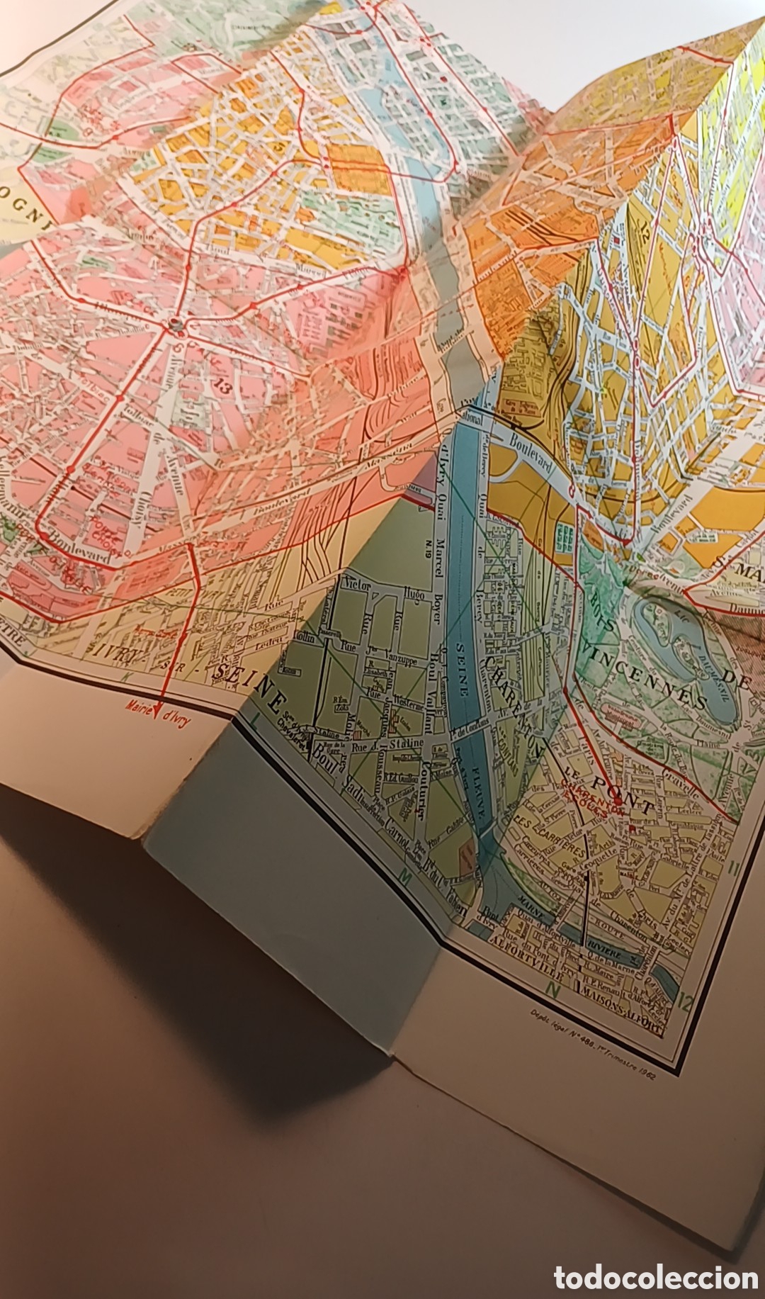 Mapas contempor&aacute;neos: Mapa Par&iacute;s en color con &iacute;ndice de calles 1962 - Foto 5