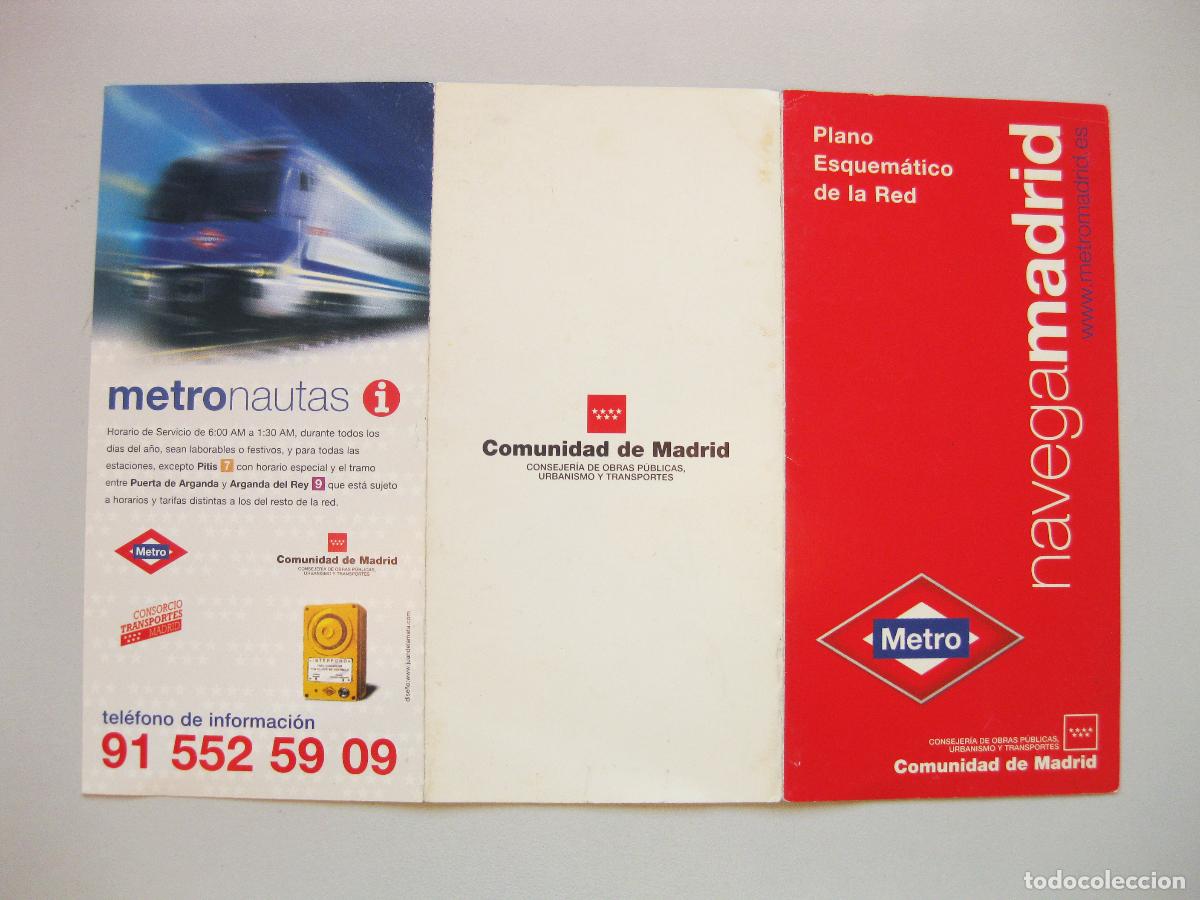 Mapas contempor&aacute;neos: PLANO DE BOLSILLO DEL METRO DE MADRID. JUNIO 2001. - Foto 2
