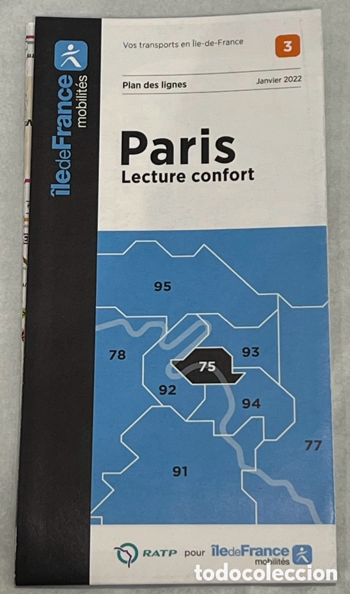 Mapas contempor&aacute;neos: Mapa. Par&iacute;s. Lecture Confort. Plan des Lignes, 3. 2022. - Foto 1