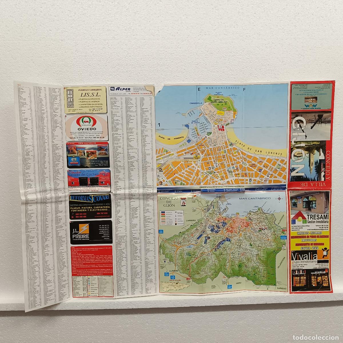 Mapas contempor&aacute;neos: PLANO DESPLEGABLE DE GIJON. - Foto 4