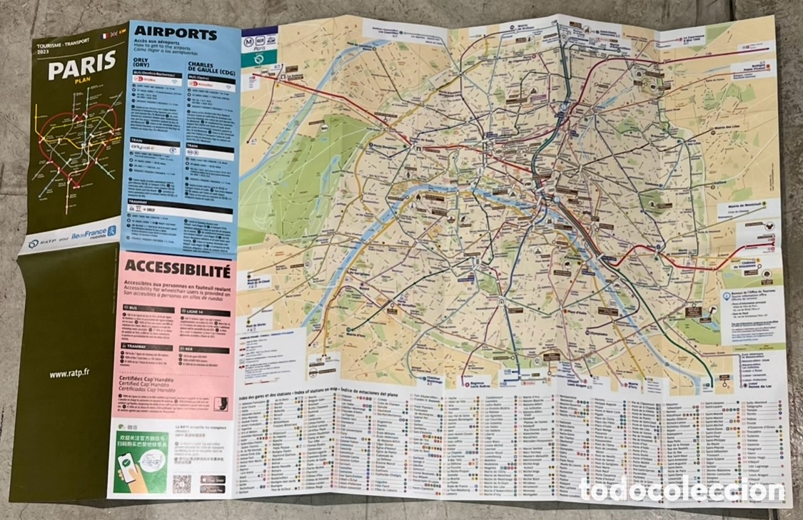 Mapas contempor&aacute;neos: Mapa. Par&iacute;s Plan. RATP. 2023. - Foto 2