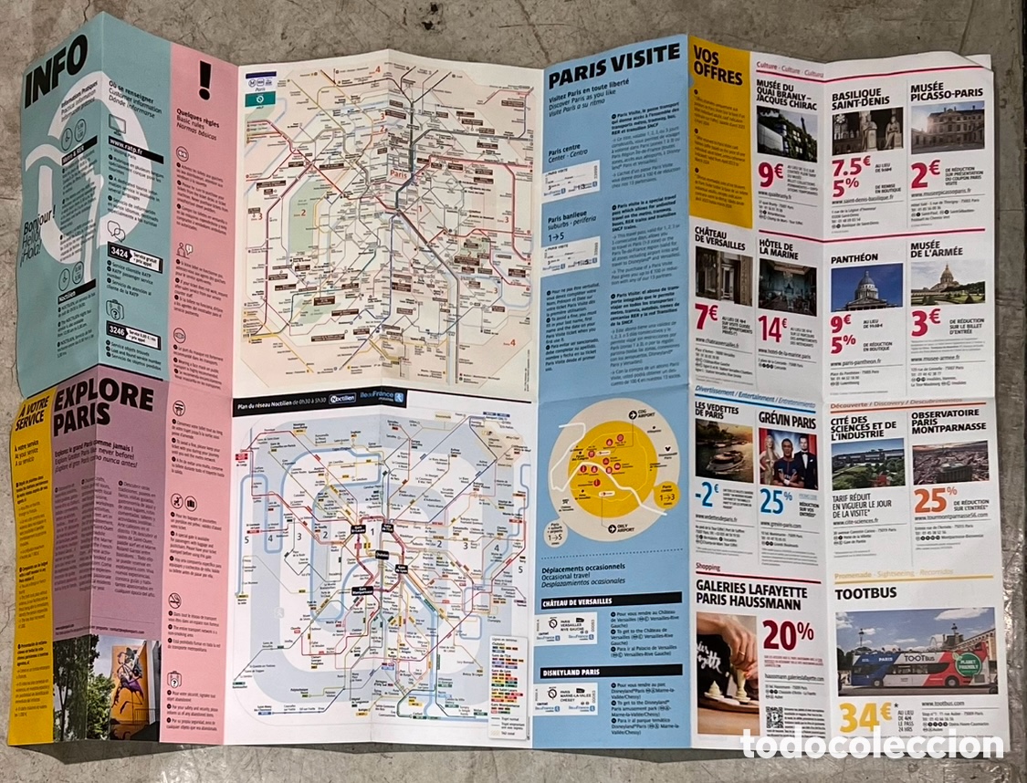 Mapas contempor&aacute;neos: Mapa. Par&iacute;s Plan. RATP. 2023. - Foto 3