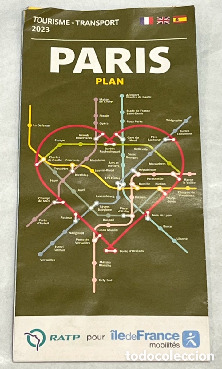 Mapas contempor&aacute;neos: Mapa. Par&iacute;s Plan. RATP. 2023. - Foto 1