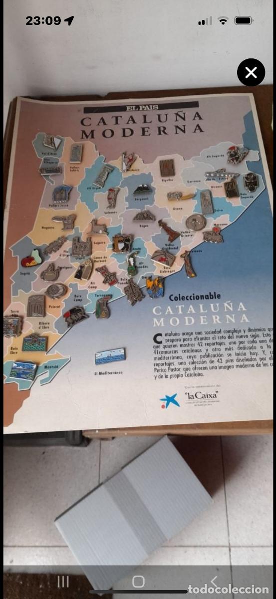 Mapas contempor&aacute;neos: Mapa Catalu&ntilde;a con Pines por comarcas - Foto 1