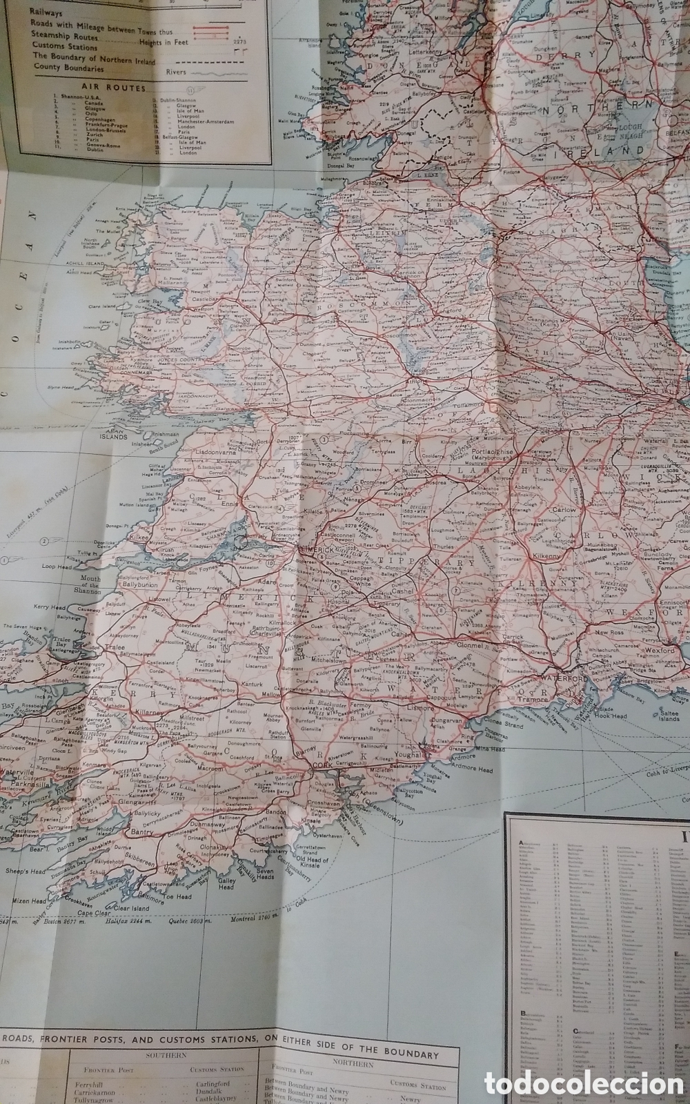 Mapas contempor&aacute;neos: Mapa IRELAND , a&ntilde;o 1949. Desplegable - Foto 2