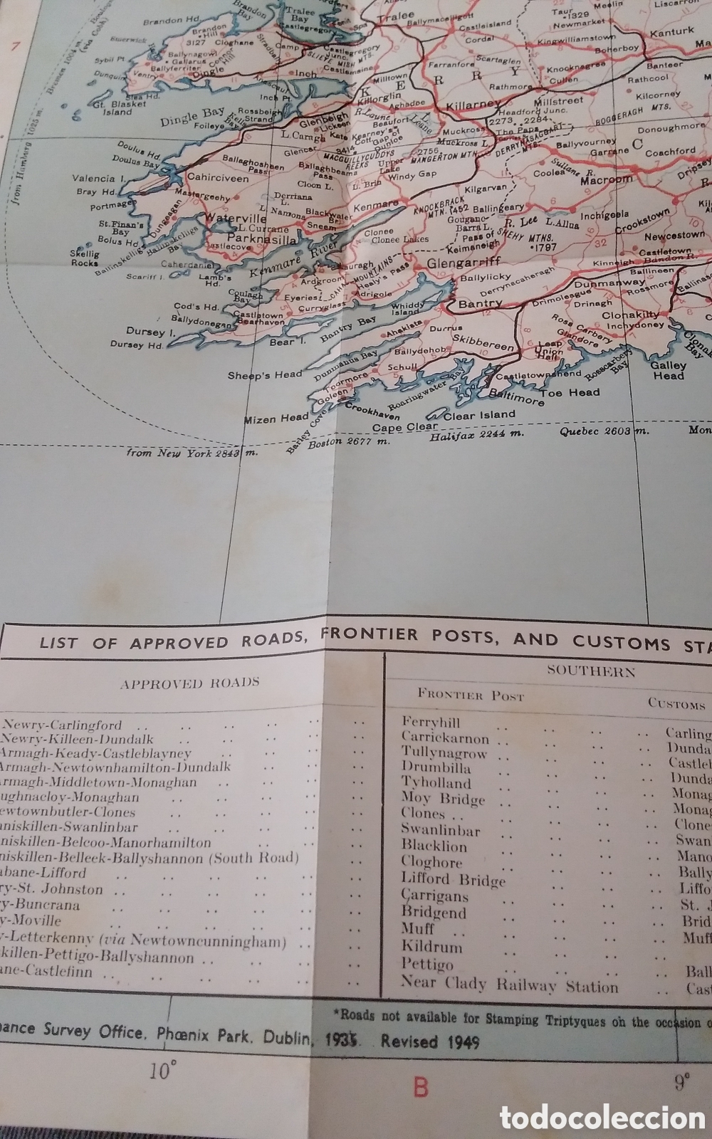 Mapas contempor&aacute;neos: Mapa IRELAND , a&ntilde;o 1949. Desplegable - Foto 3