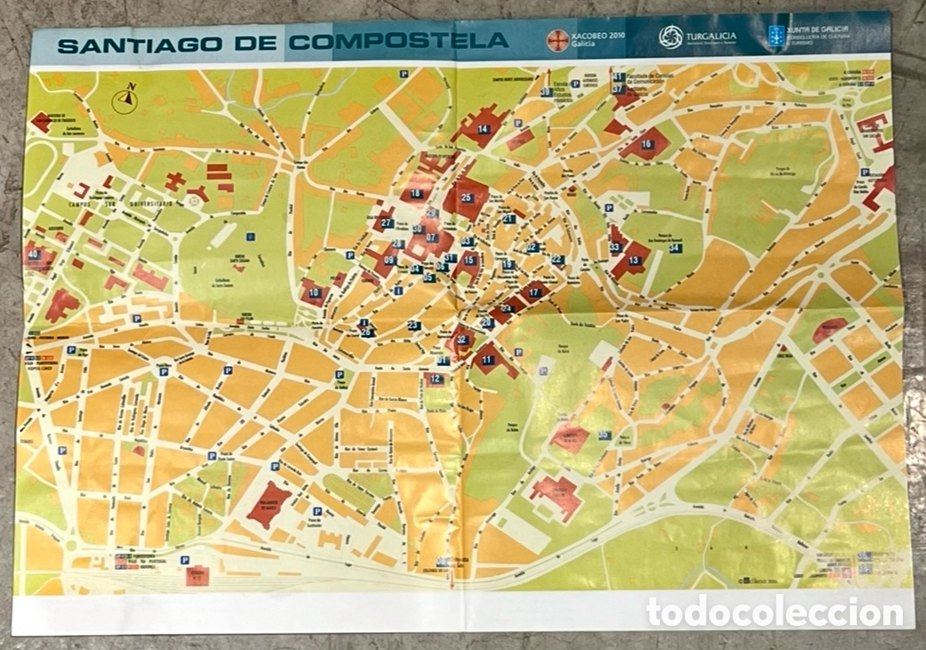 Mapas contempor&aacute;neos: Mapa. Santiago de Compostela. Xacobeo 2010. - Foto 1