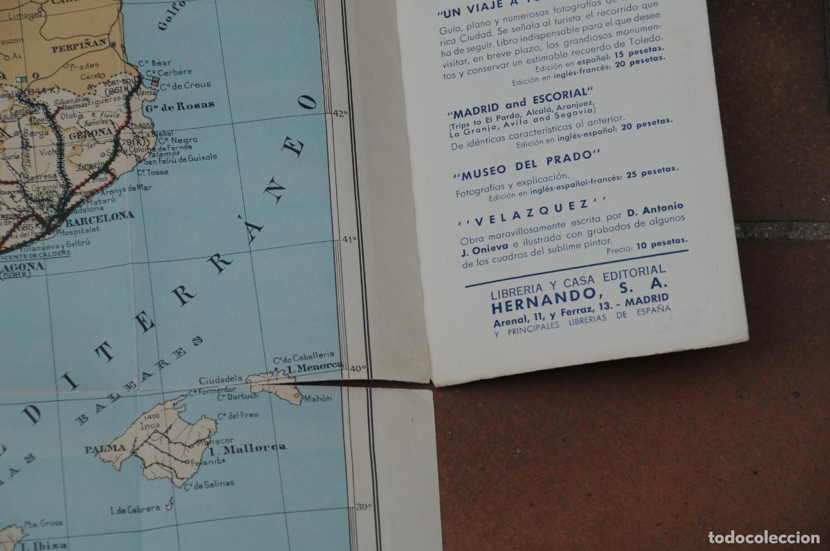Mapas contempor&aacute;neos: Mapa de los ferrocarriles de Espa&ntilde;a. Editorial Hernando. A&ntilde;o 1950 - Foto 6