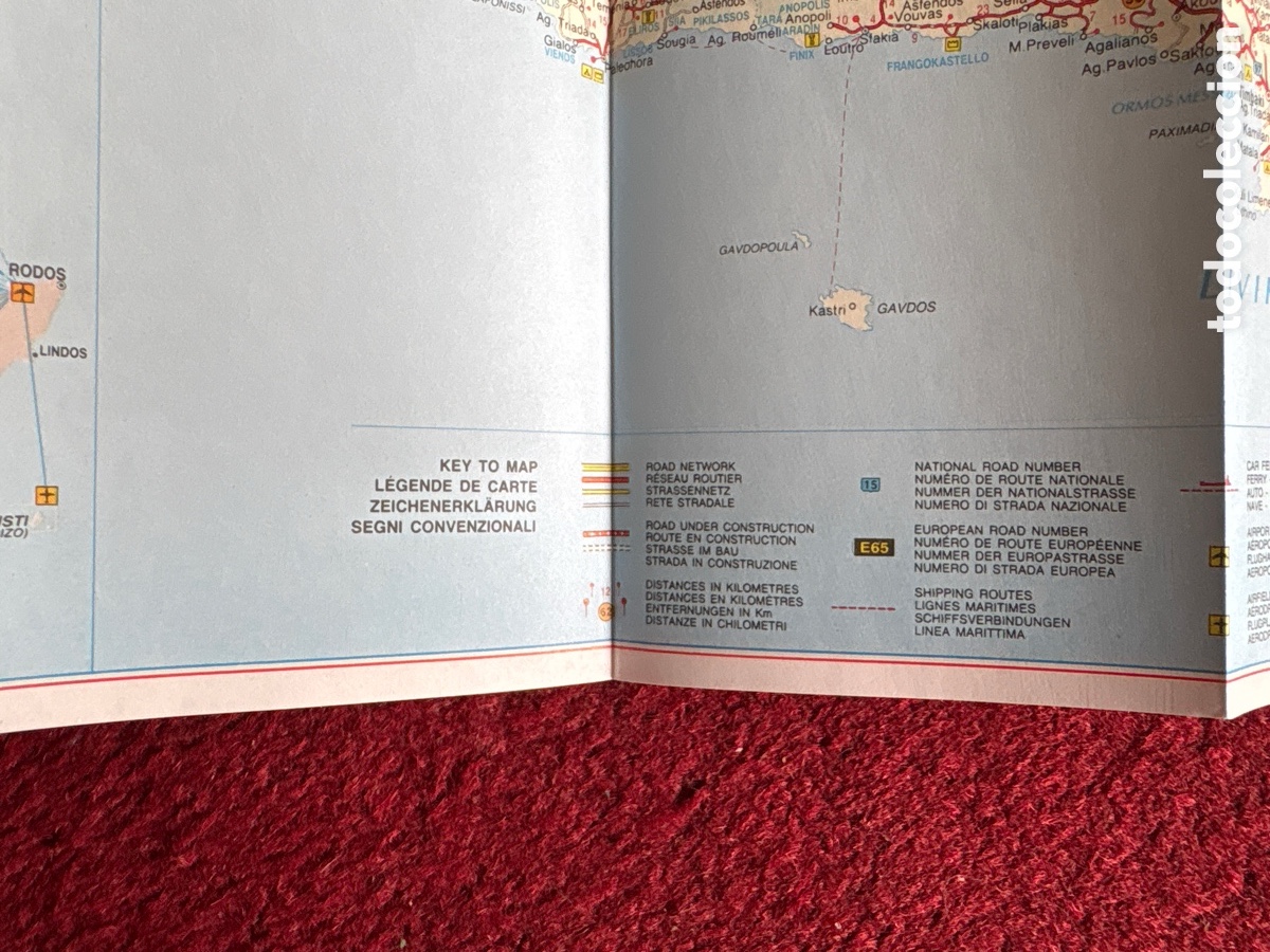 Mapas contempor&aacute;neos: Mapa de Grecia. Carreteras. 1992. ASM - Foto 5
