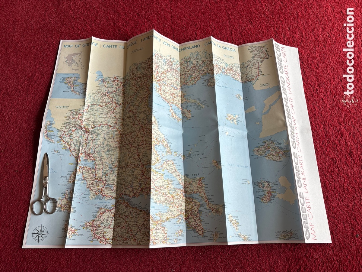 Mapas contempor&aacute;neos: Mapa de Grecia. Carreteras. 1992. ASM - Foto 1