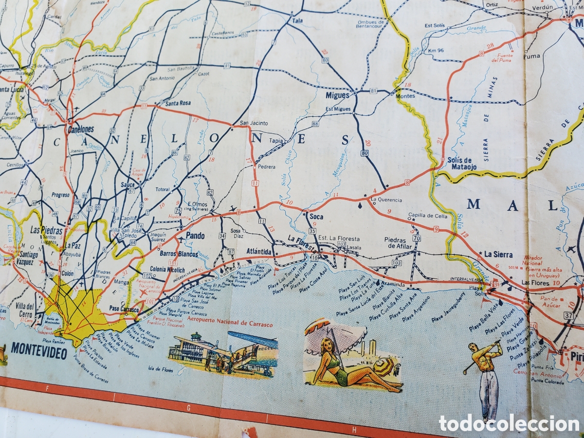 Mapas contempor&aacute;neos: Mapa Esso del Uruguay a&ntilde;o 1973 - Foto 3