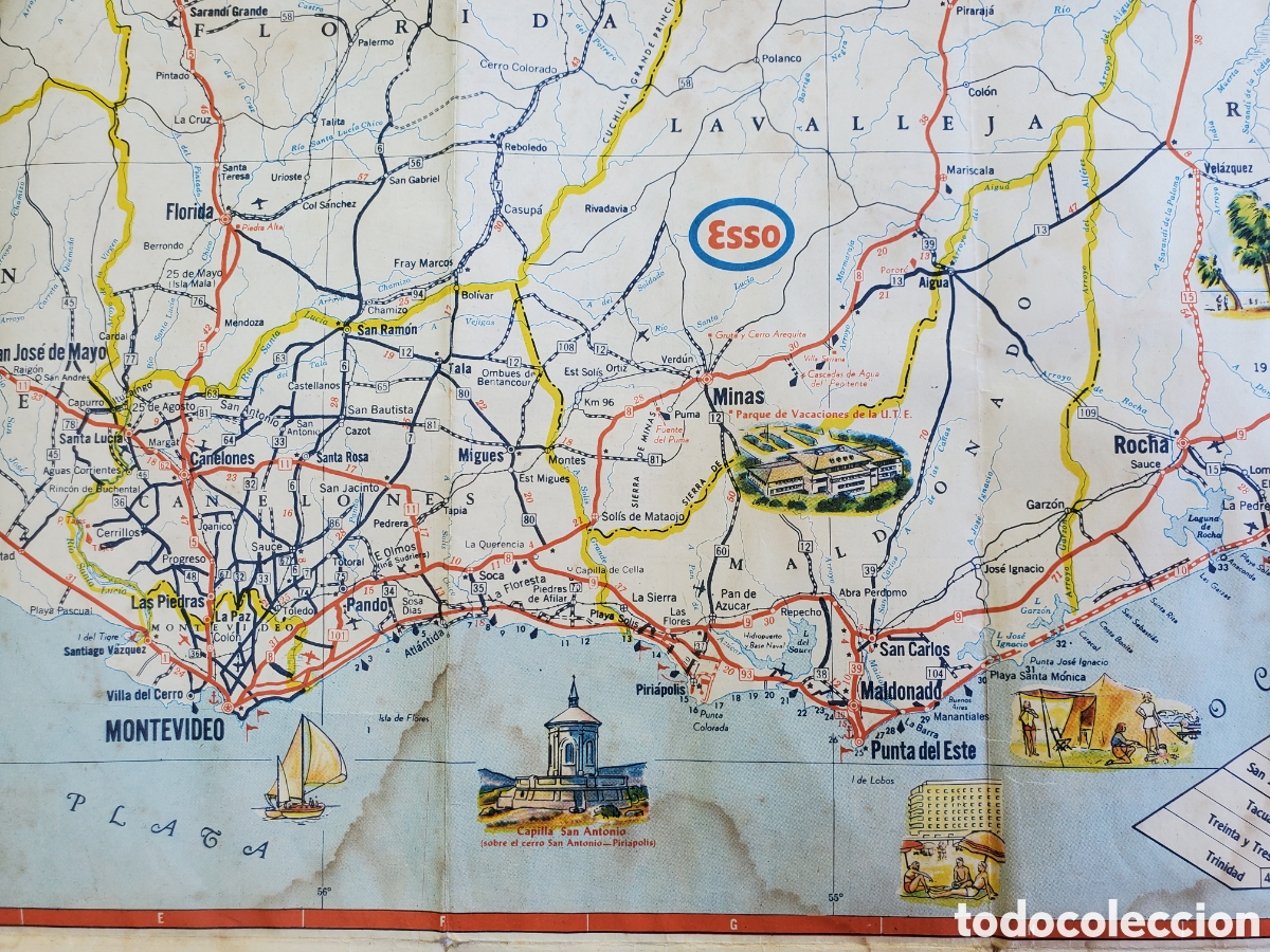 Mapas contempor&aacute;neos: Mapa Esso del Uruguay a&ntilde;o 1973 - Foto 4