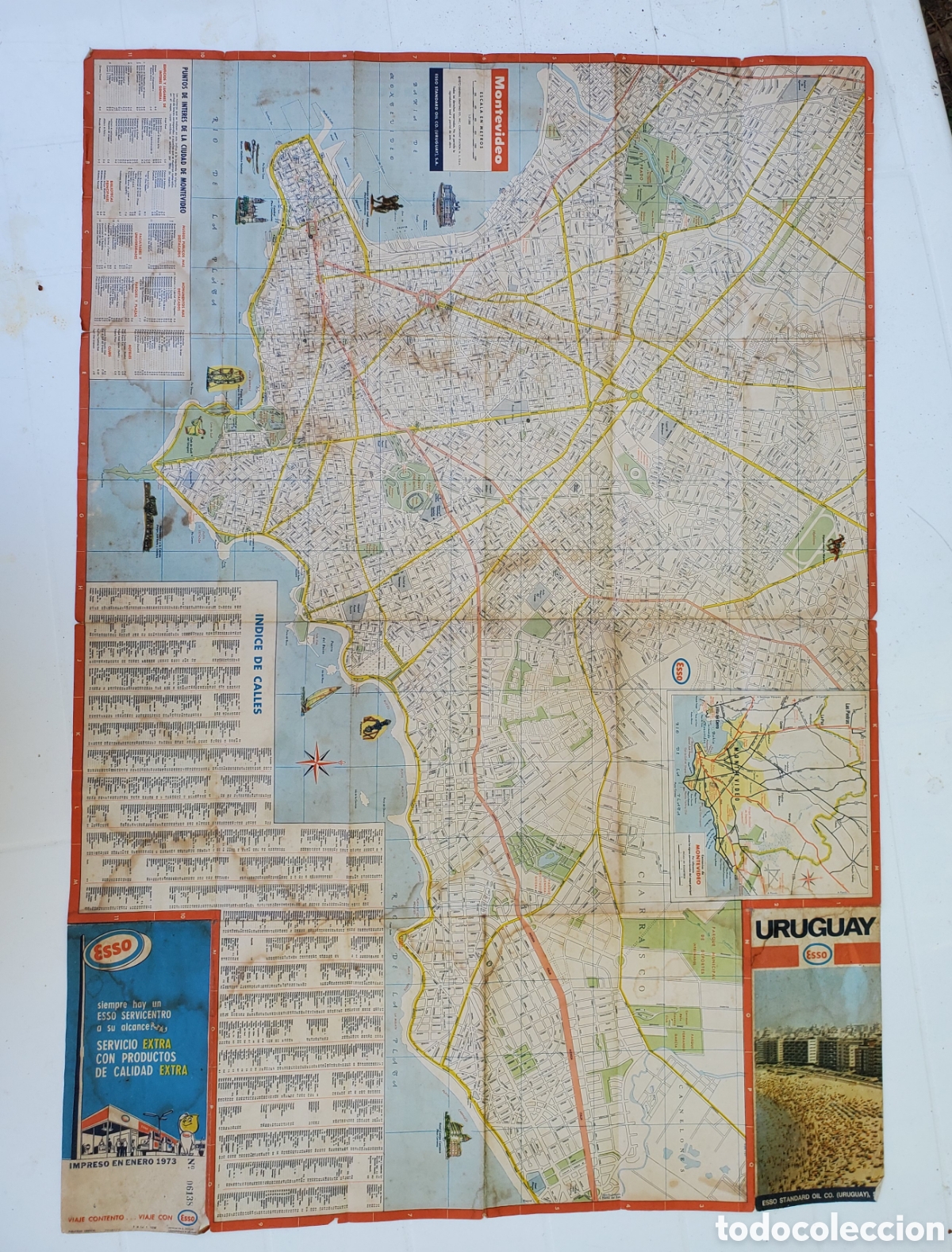 Mapas contempor&aacute;neos: Mapa Esso del Uruguay a&ntilde;o 1973 - Foto 8